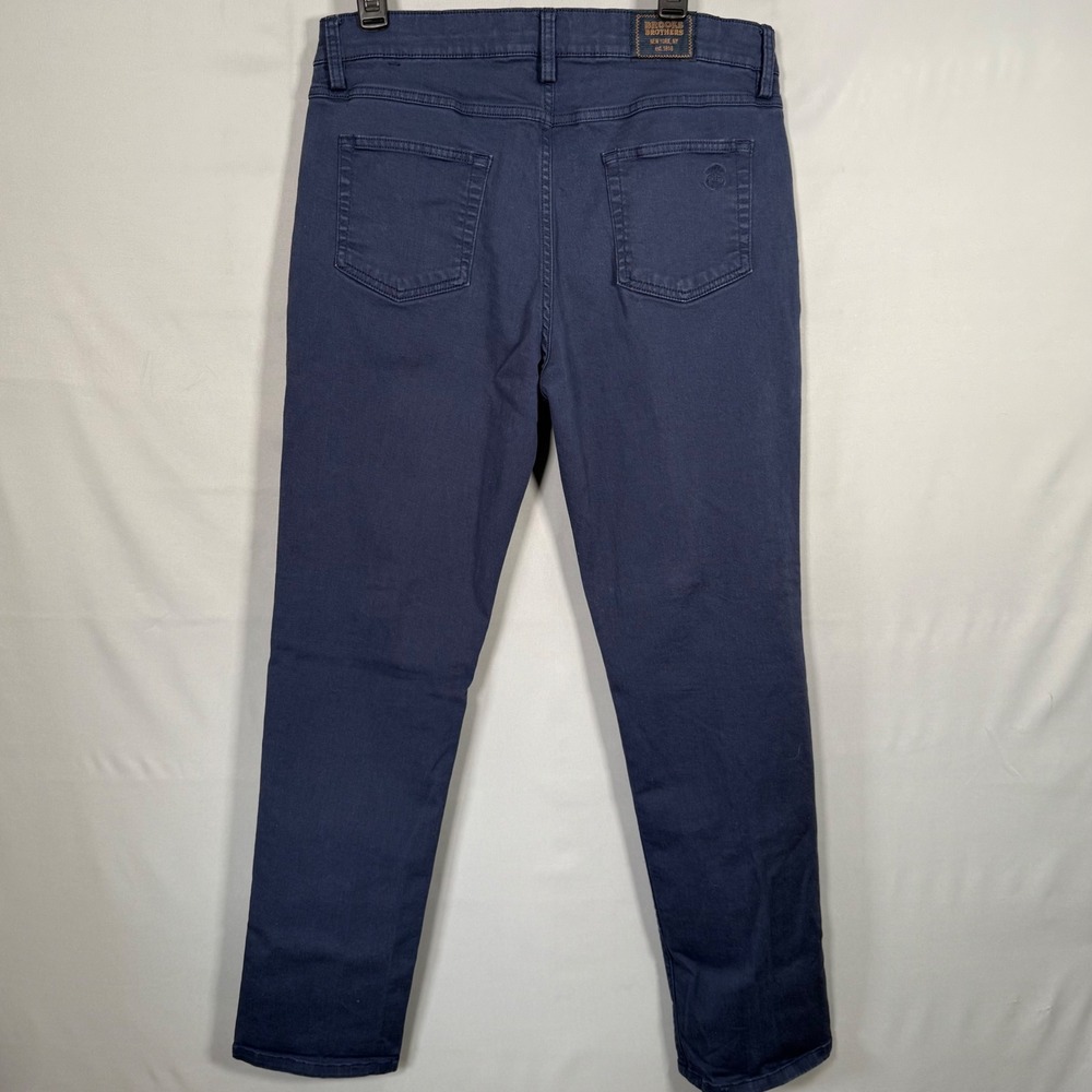 Brooks Brothers Mens Navy Blue Straight Leg 5-Pocket Pants W34 L32 SPARCFE - Picture 6 of 10